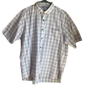 Japanese Koolbiz Men's Sz XL Plaid Lavender Cotton Button Down Shirt Preppy